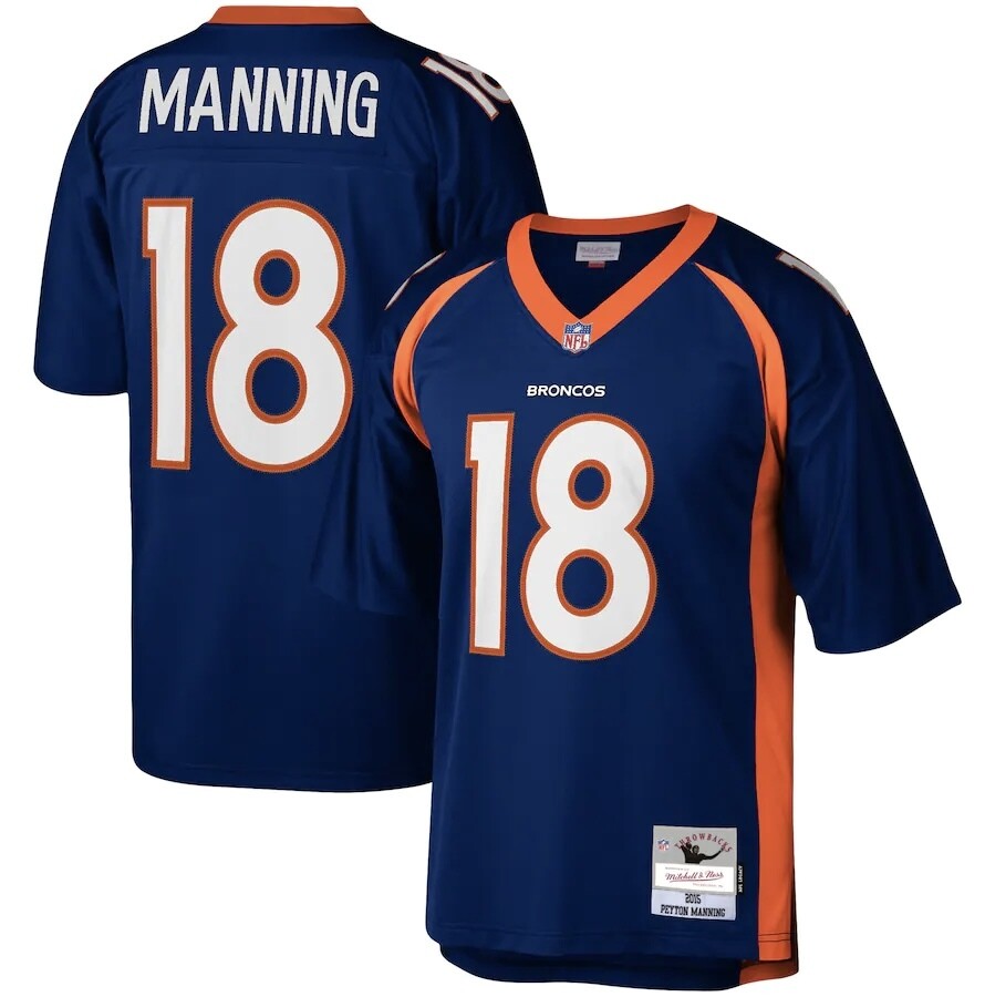 Denver Broncos Peyton Manning 2015 Navy Men's Mitchell & Ness Legacy Jersey