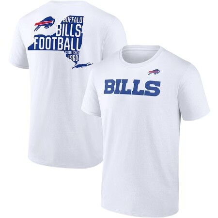 Buffalo Bills Men’s Fanatics Branded White Hot Shot State T-Shirt