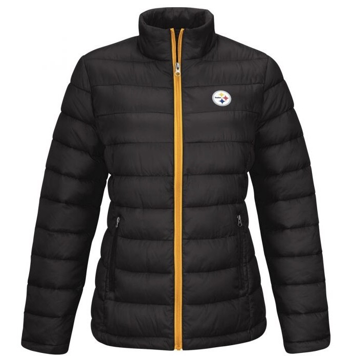 Pittsburgh Steelers Women’s Full Zip Heavyweight Jacket Packable Polyfill Fair Catch by G-III