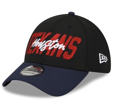 Houston Texans Men’s New Era Black NFL Draft 39Thirty Fitted Hat