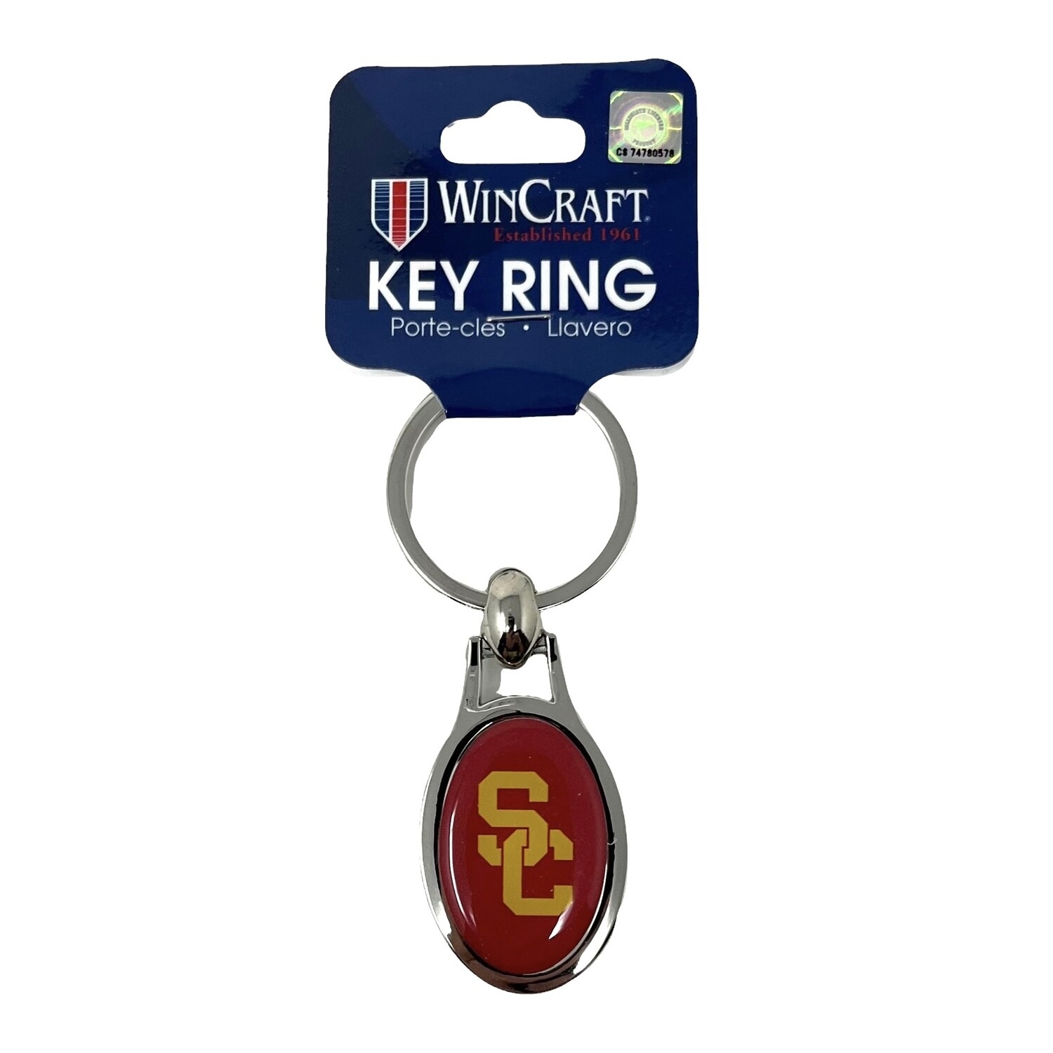 USC Trojans Metal Oval Key Ring