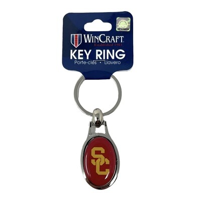 USC Trojans Metal Oval Key Ring