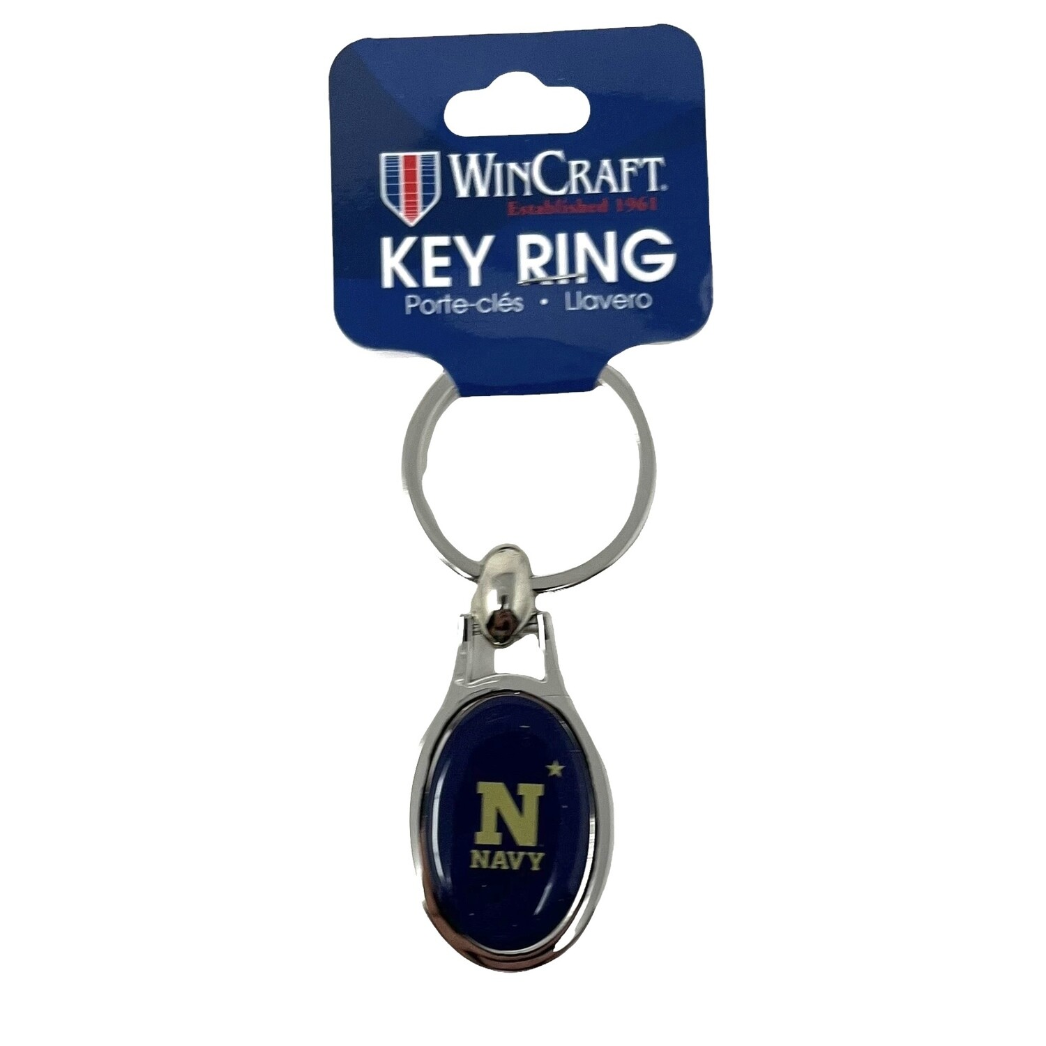Navy Midshipmen Metal Oval Key Ring