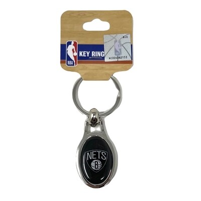 Brooklyn Nets Metal Oval Key Ring Brooklyn Nets Metal Oval Key Ring