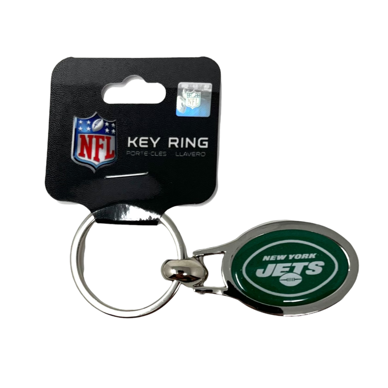 New York Jets Metal Oval Key Ring