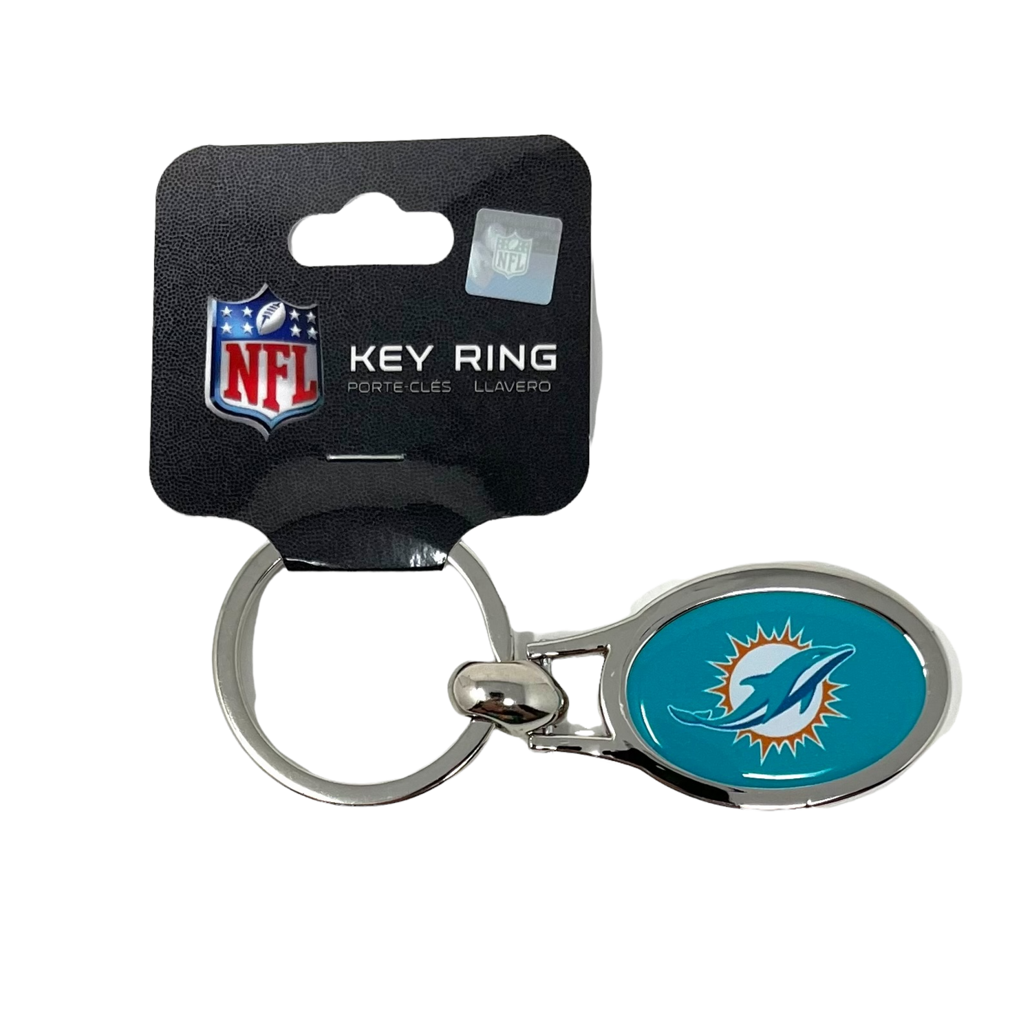 Miami Dolphins Metal Oval Key Ring