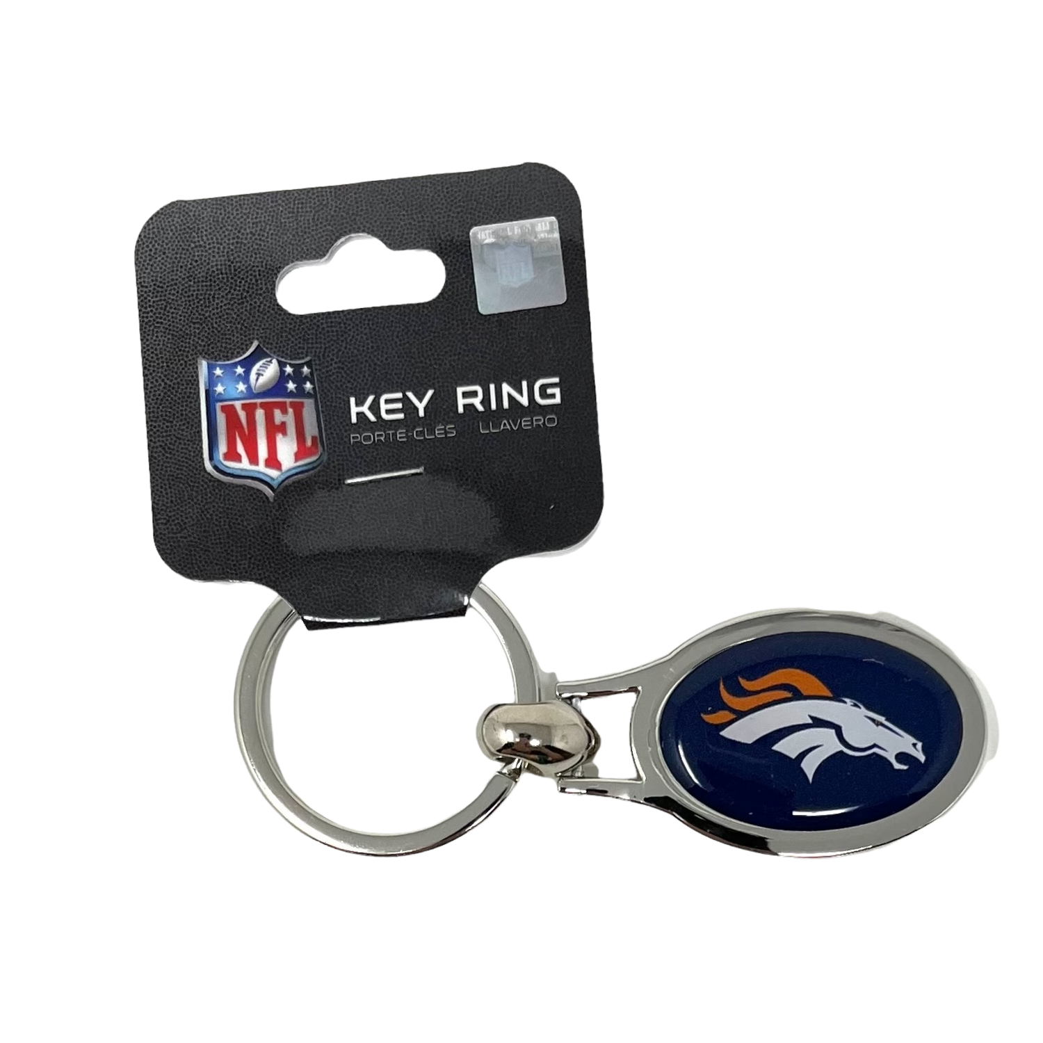 Denver Broncos Metal Oval Key Ring