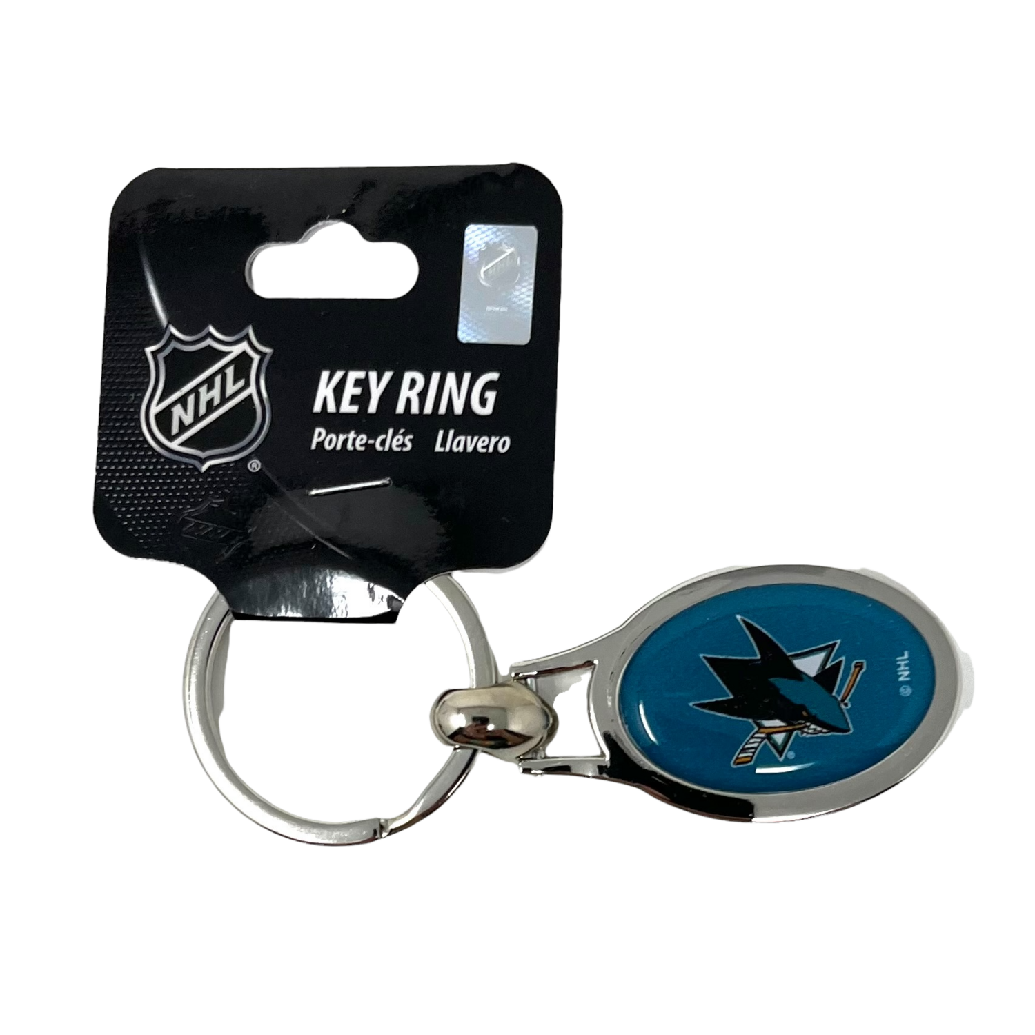 San Jose Sharks Metal Oval Key Ring