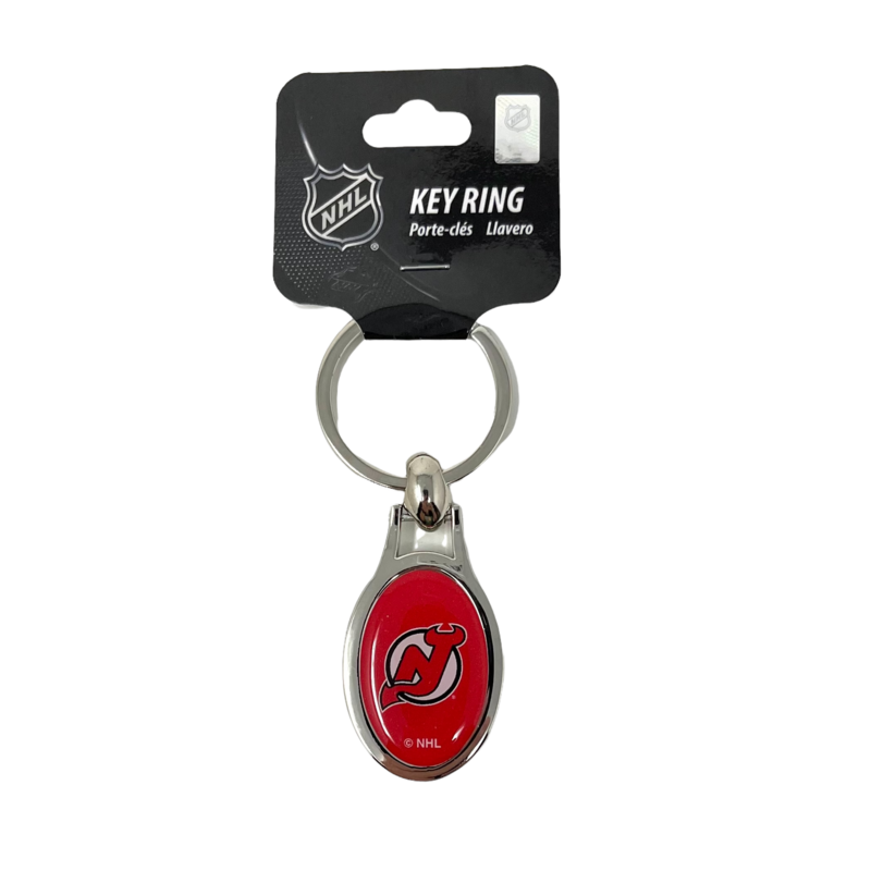 New Jersey Devils Metal Oval Key Ring