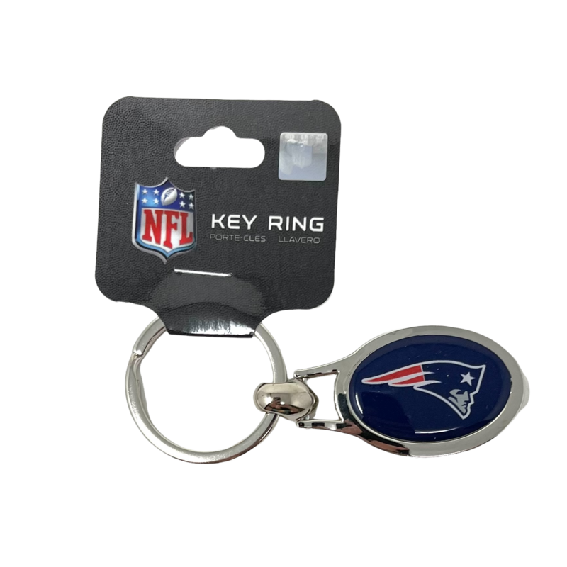 New England Patriots Metal Oval Key Ring