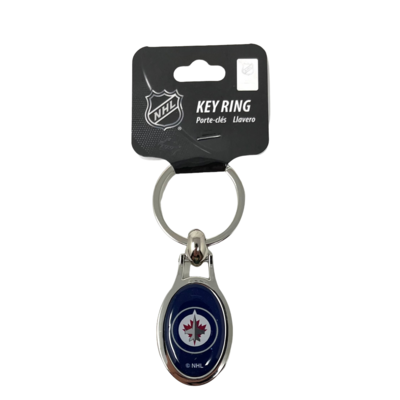 Winnipeg Jets Metal Oval Key Ring