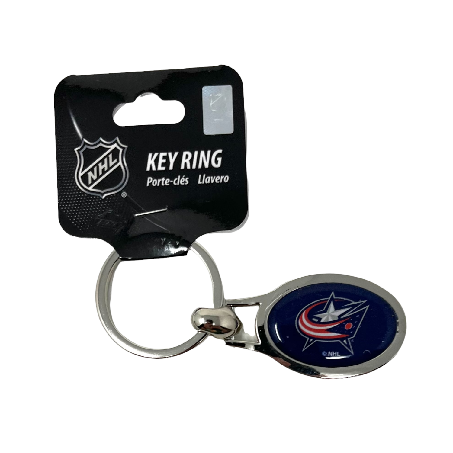 Columbus Blue Jackets Metal Oval Key Ring