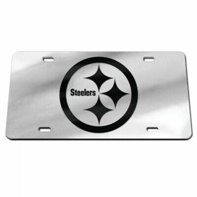 Pittsburgh Steelers Silver Laser Tag Specialty Acrylic License Plate