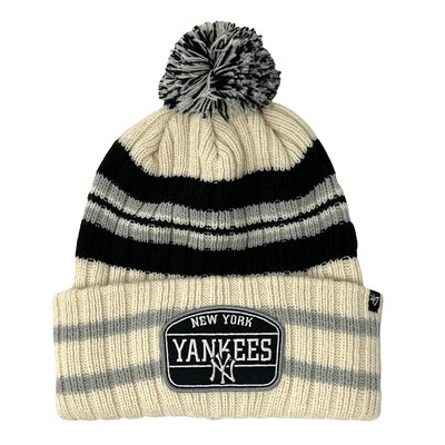 New York Yankees Men’s Natural 47 Brand Cuffed Pom Knit Hat