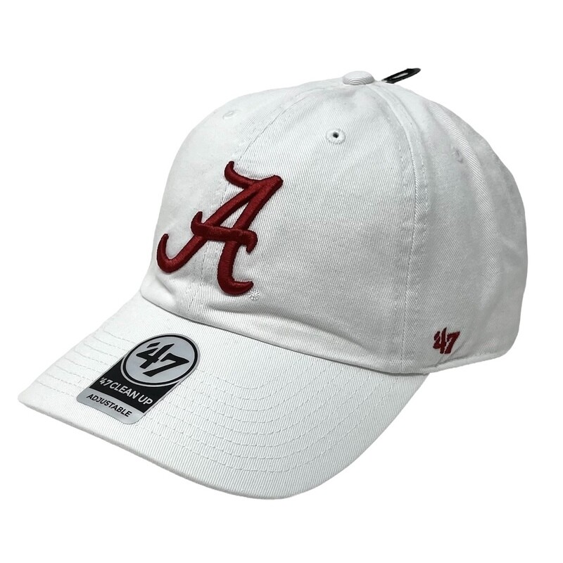 Alabama Crimson Tide Men’s White 47 Brand Clean Up Adjustable Hat