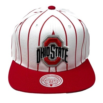 Ohio State Buckeyes Men’s NCAA Retro Pinstripe Mitchell & Ness Snapback Hat