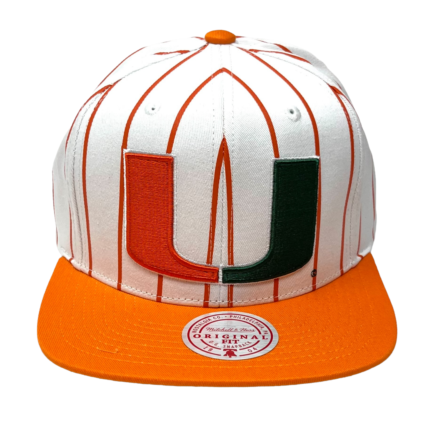 Miami Hurricanes Men’s NCAA Retro Pinstripe Mitchell & Ness Snapback Hat