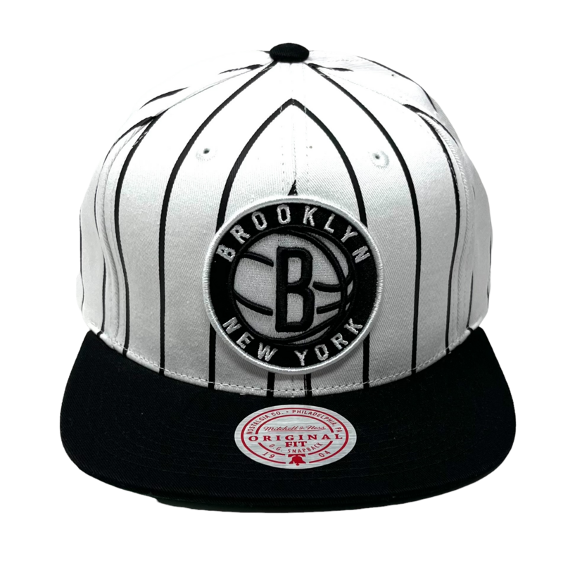 Brooklyn Nets Men’s NBA Retro Pinstripe Mitchell & Ness Snapback Hat