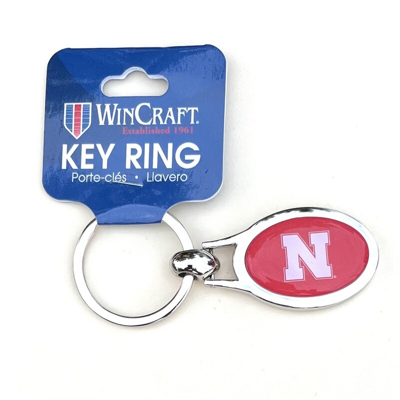 Nebraska Cornhuskers Metal Oval Key Ring