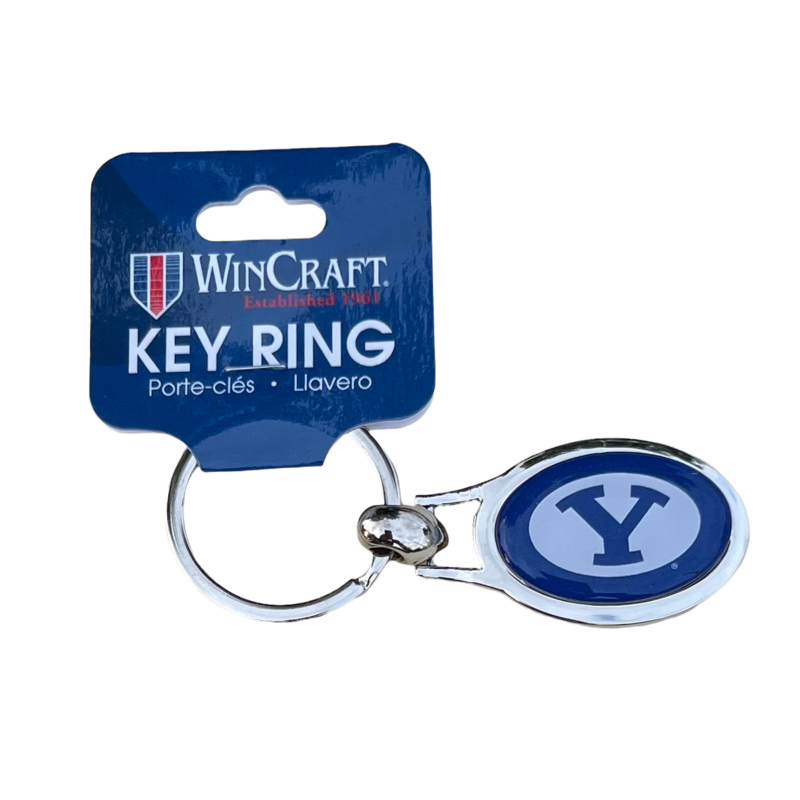 BYU Cougars Metal Oval Key Ring