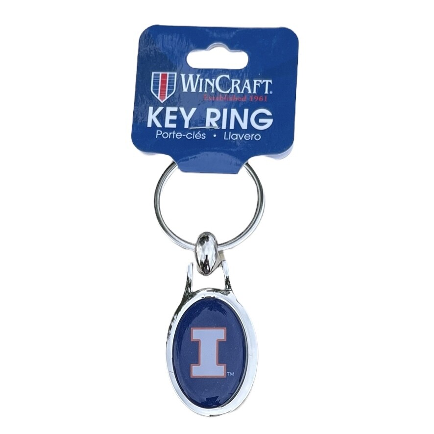 Illinois Fighting Illini Metal Oval Key Ring