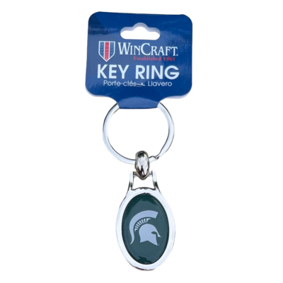 Michigan State Spartans Metal Oval Key Ring