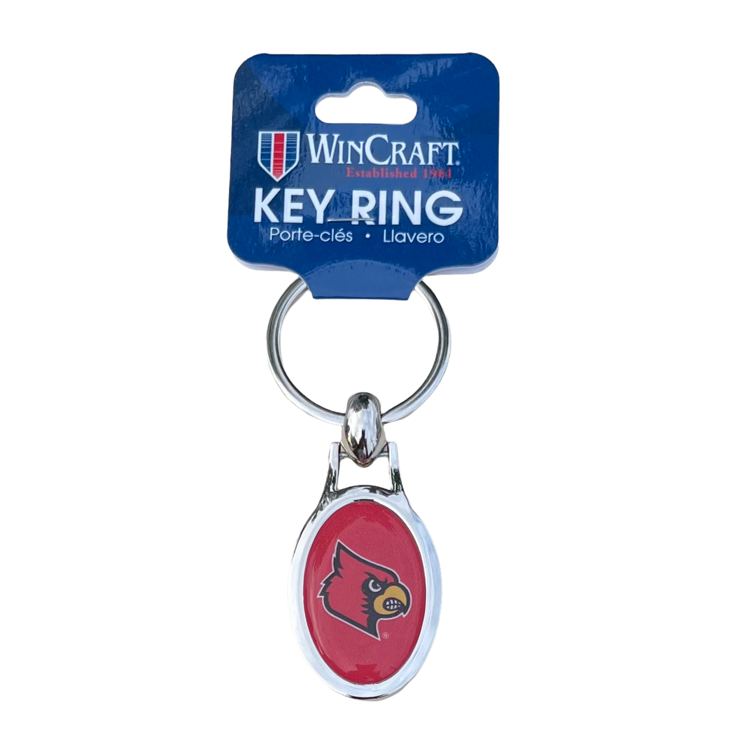 Louisville Cardinals Metal Oval Key Ring