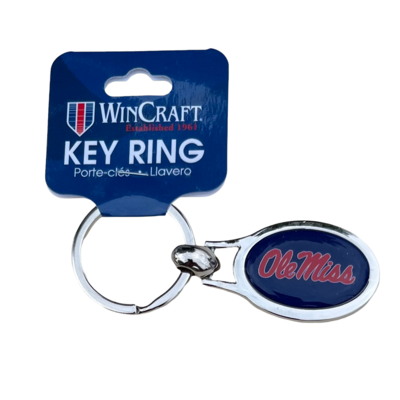 Ole Miss Rebels Metal Oval Key Ring