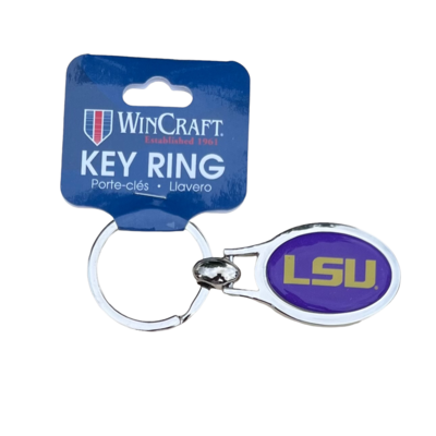 LSU Tigers Metal Oval Key Ring