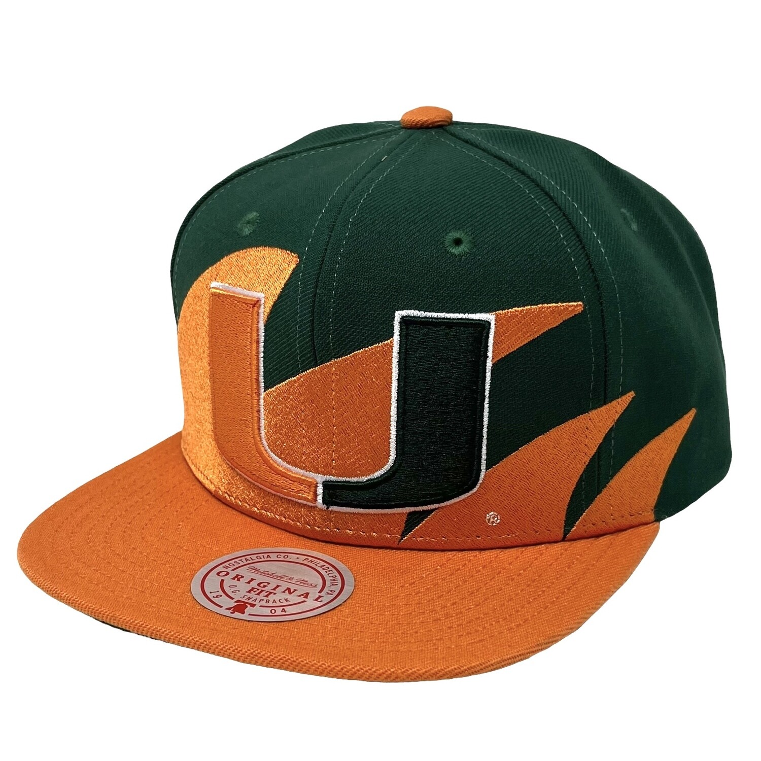 Miami Hurricanes Men’s Mitchell & Ness NCAA Sharktooth Snapback Hat