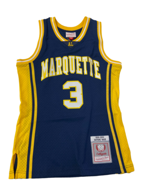 Marquette Golden Eagles Dwayne Wade 2002-03 Blue Men's Mitchell & Ness Collegiate Jersey