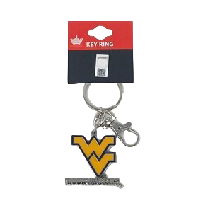 West Virginia Mountaineers  Metal Logo Key Ring