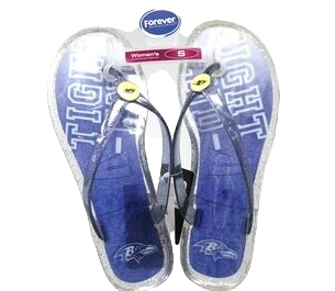 Baltimore Ravens Women's Tight End Jelly Flip Flops