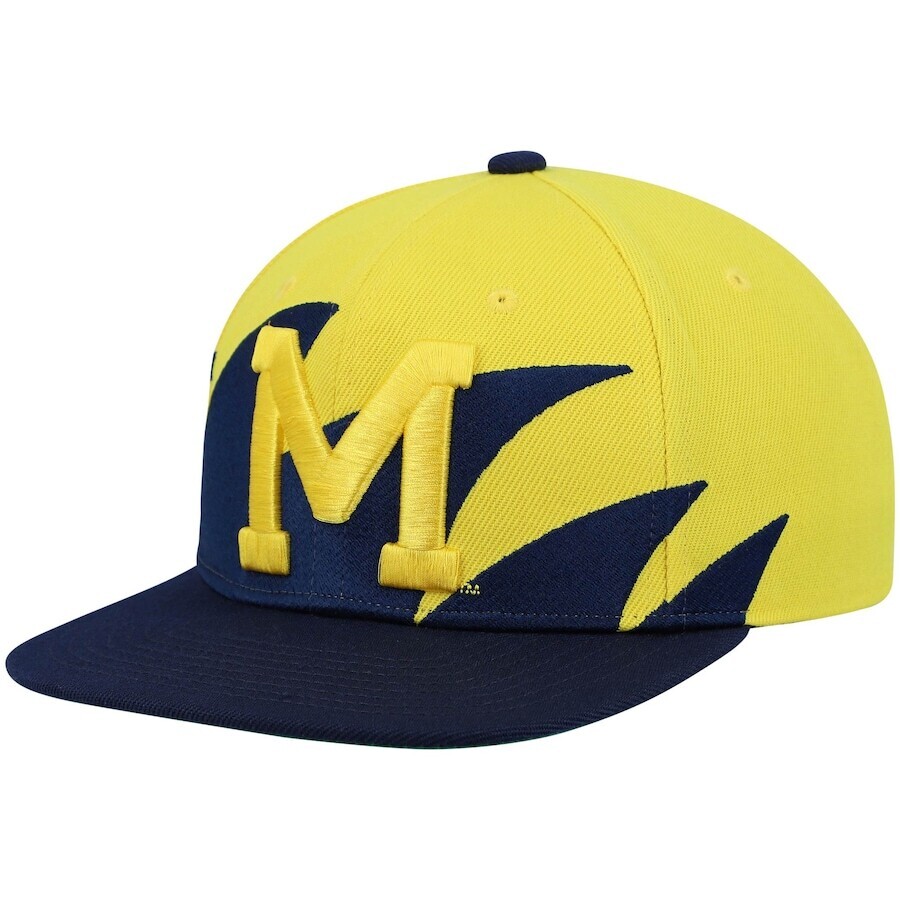 Michigan Wolverines Men’s Sharktooth Mitchell & Ness Snapback Hat
