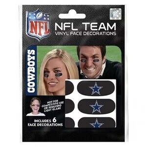 Dallas Cowboys Vinyl Face Decoration Tattoos 6pk