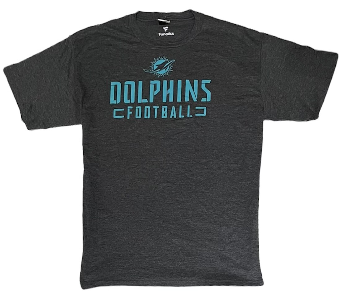 Miami Dolphins Men’s Grey Stencil T-Shirt