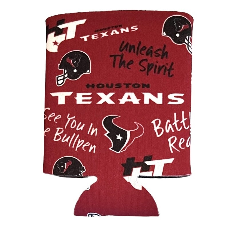 Houston Texans All Over Print 12 Ounce Can Cooler Koozie