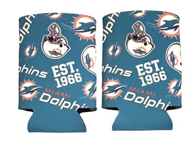 Miami Dolphins AOP 12 Ounce Can Cooler Koozie