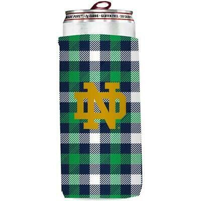 Notre Dame Fighting Irish Plaid 12 Ounce Slim Can Cooler Koozie