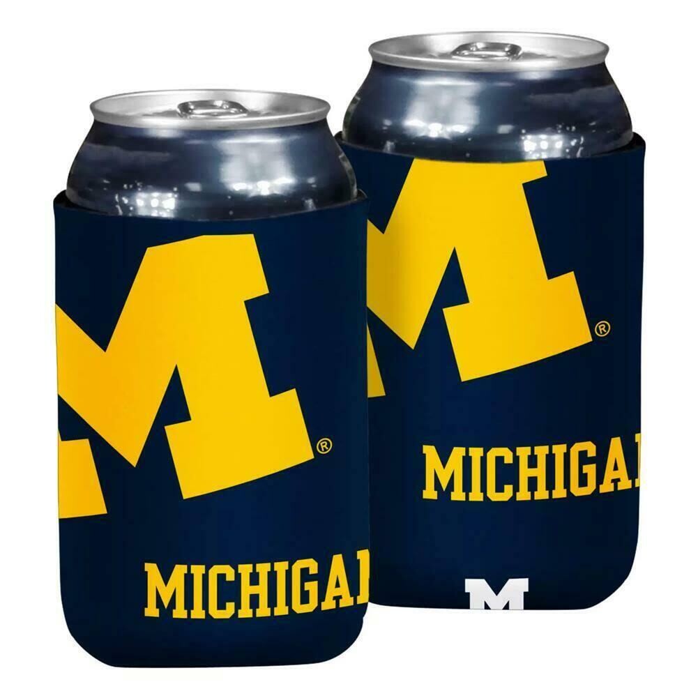 Michigan Wolverines Crest Logo 12 Ounce Can Cooler Koozie