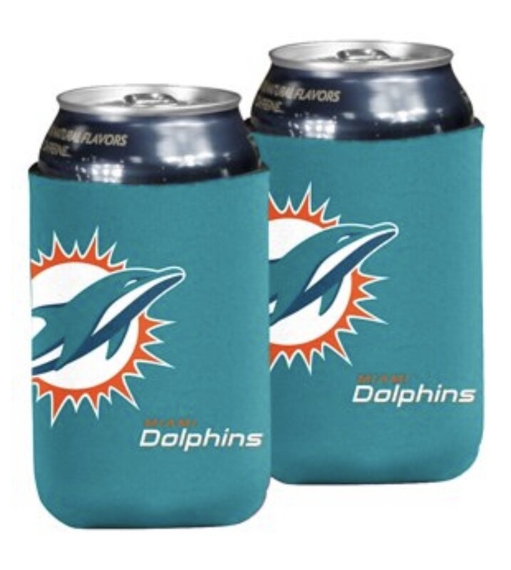 Miami Dolphins Crest Logo 12 Ounce Can Cooler Koozie