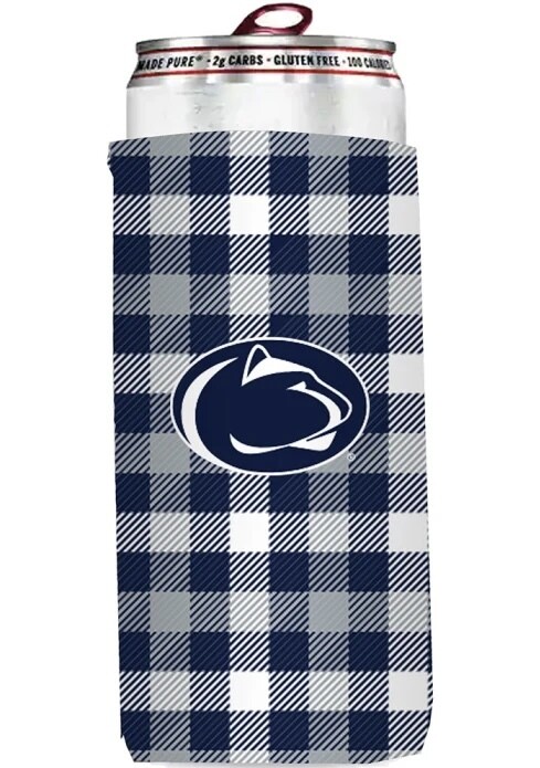 Penn State Nittany Lions Plaid 12 Ounce Slim Can Cooler Koozie