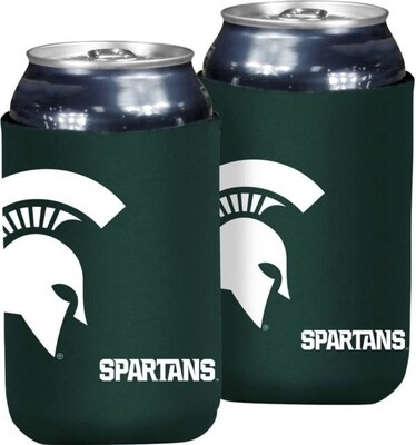 Michigan State Spartans Crest Logo 12 Ounce Can Cooler Koozie