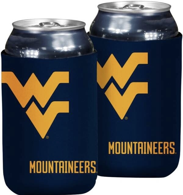 West Virginia Mountaineers Crest Logo 12 Ounce Can Cooler Koozie