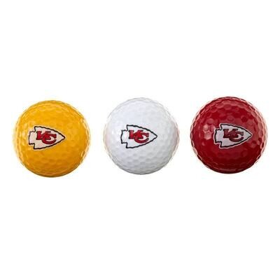 Kansas City Chiefs Set of 3 Golf Balls