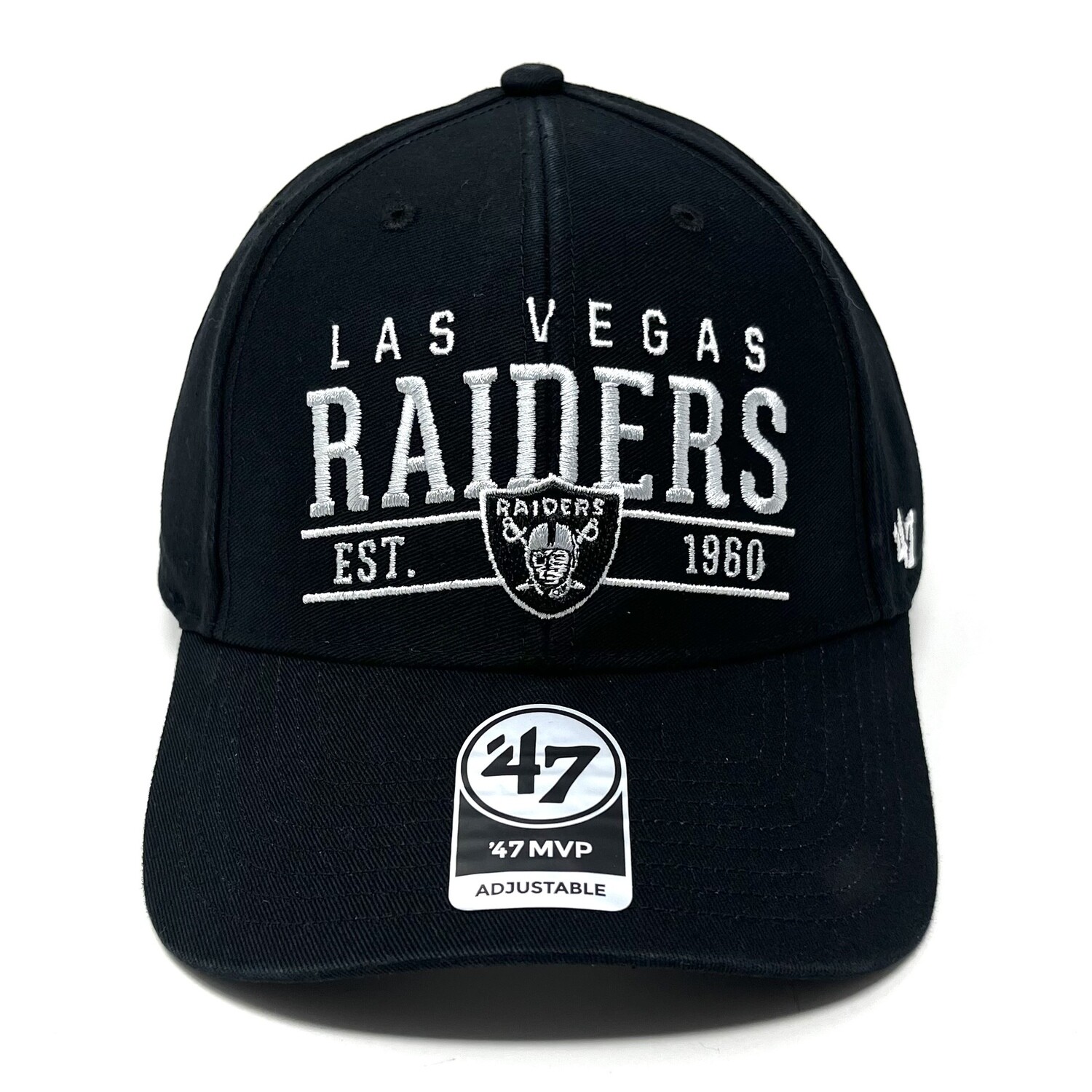 47 Las Vegas Raiders MVP Black Adjustable Strap Hat Dad Cap