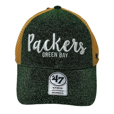 Green Bay Packers Women’s Metallic 47 Brand Clean Up Adjustable Hat