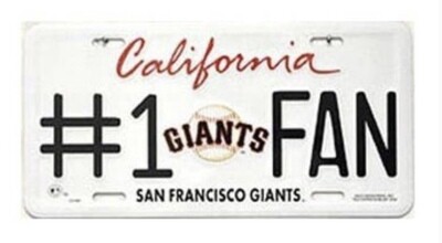 San Francisco Giants #1 Fan Lightweight Metal License Plate
