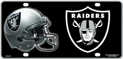 Las Vegas Raiders Helmet Lightweight Metal License Plate