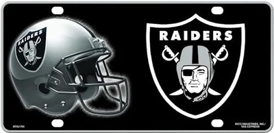 Las Vegas Raiders Helmet Lightweight Metal License Plate